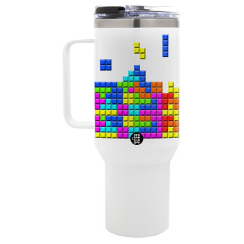 Tetris blocks, Mega Stainless steel Tumbler with lid, double wall 1,2L