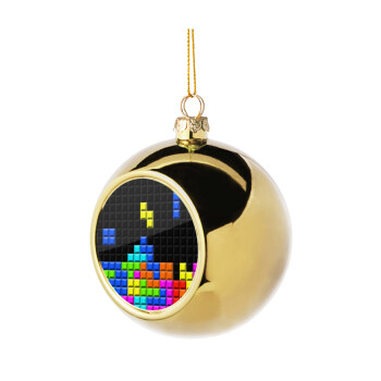 Tetris blocks, Χριστουγεννιάτικη μπάλα δένδρου Χρυσή 8cm