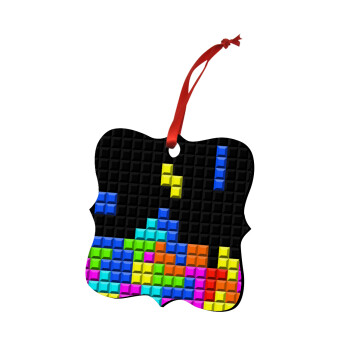Tetris blocks, Χριστουγεννιάτικο στολίδι polygon ξύλινο 7.5cm