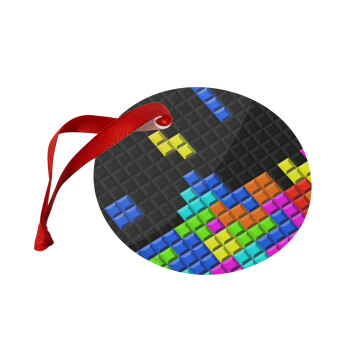 Tetris blocks, Χριστουγεννιάτικο στολίδι γυάλινο 9cm