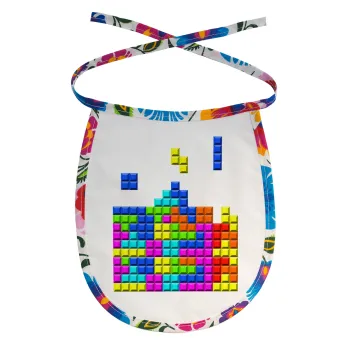 Tetris blocks, Σαλιάρα μωρού αλέκιαστη με κορδόνι Χρωματιστή