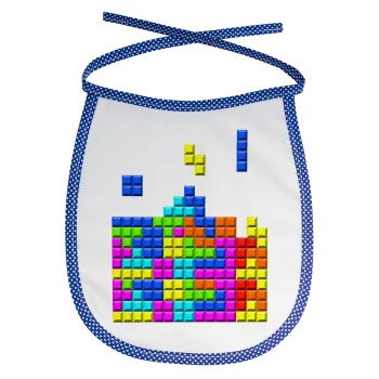 Tetris blocks, Σαλιάρα μωρού αλέκιαστη με κορδόνι Μπλε