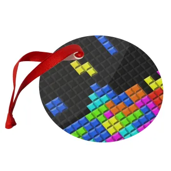 Tetris blocks, Christmas ornament glass 9cm