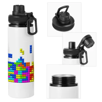Tetris blocks, Metal water bottle with safety cap, aluminum 850ml