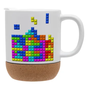 Tetris blocks, Κούπα, κεραμική με βάση φελού και καπάκι (ΜΑΤ), 330ml
