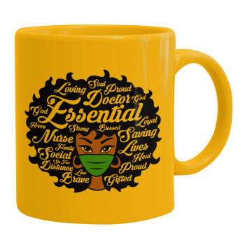 i love melanin, Ceramic coffee mug yellow, 330ml (1pcs)