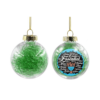 i love melanin, Χριστουγεννιάτικη μπάλα δένδρου διάφανη με πράσινο γέμισμα 8cm