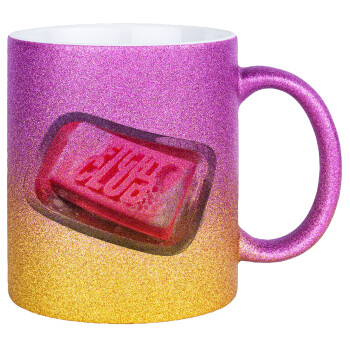 Fight Club, Κούπα Χρυσή/Ροζ Glitter, κεραμική, 330ml