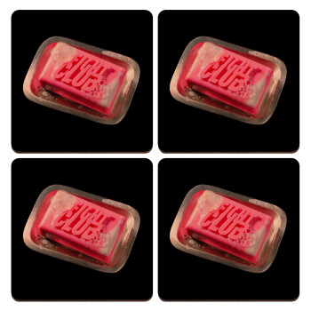 Fight Club, ΣΕΤ x4 Σουβέρ ξύλινα τετράγωνα plywood (9cm)