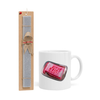 Fight Club, Easter Set, Ceramic Cup (330ml) & Easter aromatic flat candle (30cm) (GRAY)