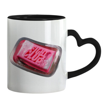 Fight Club, Mug heart black handle, ceramic, 330ml