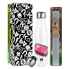 Easter candle, metallic white thermos bottle (500ml) & aromatic flat candle (30cm) (GRAY)