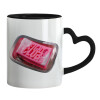 Mug heart black handle, ceramic, 330ml