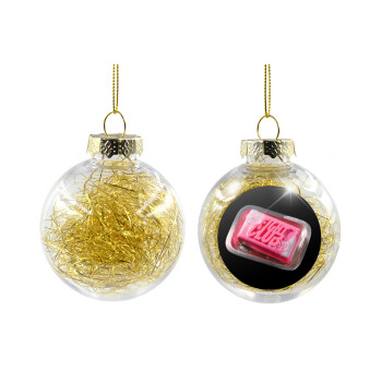 Fight Club, Χριστουγεννιάτικη μπάλα δένδρου διάφανη με χρυσό γέμισμα 8cm