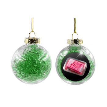 Fight Club, Χριστουγεννιάτικη μπάλα δένδρου διάφανη με πράσινο γέμισμα 8cm