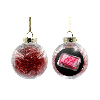 Fight Club, Χριστουγεννιάτικη μπάλα δένδρου διάφανη με κόκκινο γέμισμα 8cm