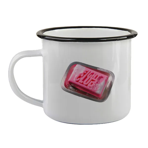 Fight Club — Enamel mug with black rim, 360ml