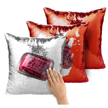 Fight Club, Μαξιλάρι καναπέ Μαγικό Κόκκινο με πούλιες 40x40cm περιέχεται το γέμισμα