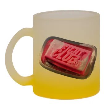 Fight Club, Κούπα γυάλινη δίχρωμη με βάση το κίτρινο ματ, 330ml