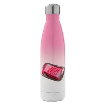 Fight Club, Μεταλλικό παγούρι θερμός Ροζ/Λευκό (Stainless steel), διπλού τοιχώματος, 500ml