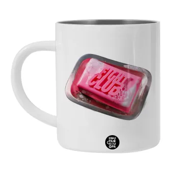 Fight Club, Λευκή Ανοξείδωτη Μεταλλική Κούπα 450ml - Διπλού Τοιχώματος 