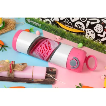 Fight Club, Πασχαλινή Λαμπάδα με Παιδικό παγούρι θερμό, ανοξείδωτο, με καλαμάκι ασφαλείας, ΡΟΖ (500ml)