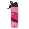 Metallic water bottle with safety lid, 850ml aluminum