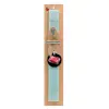 Easter Set, wooden keychain & aromatic flat Easter candle (30cm) (TURQUOISE)