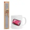 Easter Set, Ceramic Cup (330ml) & Easter aromatic flat candle (30cm) (GRAY)