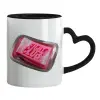 Mug heart black handle, ceramic, 330ml