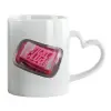 Mug heart handle, ceramic, 330ml
