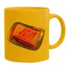 Ceramic coffee mug yellow, 330ml