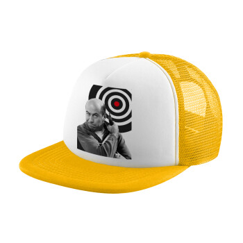 Θου Βου Φαλακρός Πράκτωρ, Καπέλο Soft Trucker με Δίχτυ Κίτρινο/White 