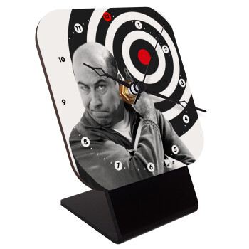 Θου Βου Φαλακρός Πράκτωρ, Επιτραπέζιο ρολόι ξύλινο με δείκτες (10cm)