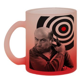 Θου Βου Φαλακρός Πράκτωρ, Κούπα γυάλινη δίχρωμη με βάση το κόκκινο ματ, 330ml