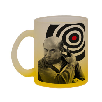 Θου Βου Φαλακρός Πράκτωρ, Κούπα γυάλινη δίχρωμη με βάση το κίτρινο ματ, 330ml