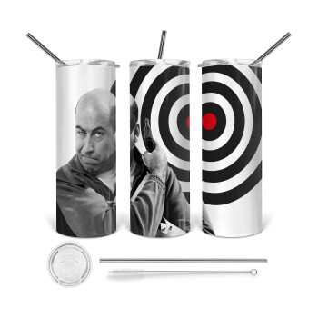 Θου Βου Φαλακρός Πράκτωρ, Tumbler stainless steel 600ml, with metal straw & cleaning brush