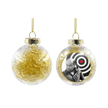 Θου Βου Φαλακρός Πράκτωρ, Χριστουγεννιάτικη μπάλα δένδρου διάφανη με χρυσό γέμισμα 8cm