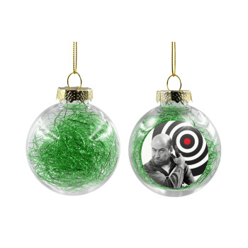 Θου Βου Φαλακρός Πράκτωρ, Χριστουγεννιάτικη μπάλα δένδρου διάφανη με πράσινο γέμισμα 8cm