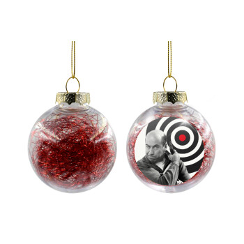 Θου Βου Φαλακρός Πράκτωρ, Στολίδι Χριστουγεννιάτικη μπάλα δένδρου διάφανη με κόκκινο γέμισμα 8cm