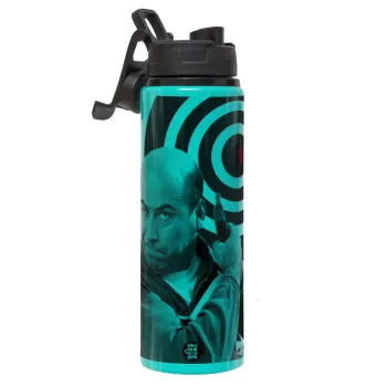 Θου Βου Φαλακρός Πράκτωρ, Metallic water bottle with safety lid, 850ml aluminum