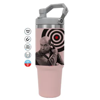 Θου Βου Φαλακρός Πράκτωρ, ΡΟΖ χρώματος Θερμός Ανοξείδωτο 890ml (30oz) με χερούλι