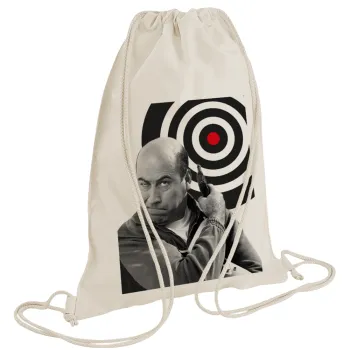 Θου Βου Φαλακρός Πράκτωρ, Τσάντα πλάτης πουγκί GYMBAG natural (28x40cm)