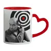 Mug heart red handle, ceramic, 330ml