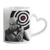 Mug heart handle, ceramic, 330ml