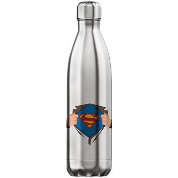 Superman hands, Inox (Stainless steel) hot metal mug, double wall, 750ml