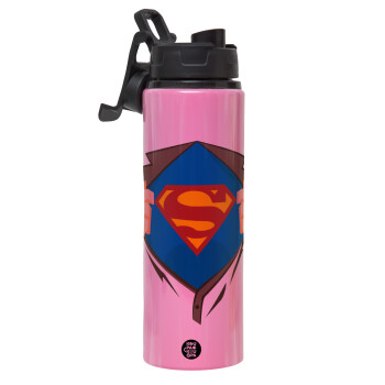 Superman hands, Metallic water bottle with safety lid, 850ml aluminum