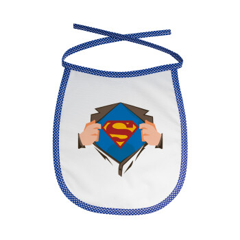 Superman hands, Σαλιάρα μωρού αλέκιαστη με κορδόνι Μπλε