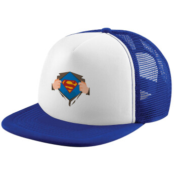 Superman hands, Καπέλο Soft Trucker με Δίχτυ Blue/White 