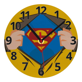 Superman hands, Ρολόι τοίχου γυάλινο (20cm)